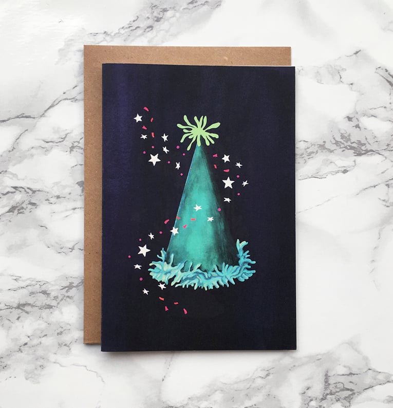 Image of Party Hat - Greeting card