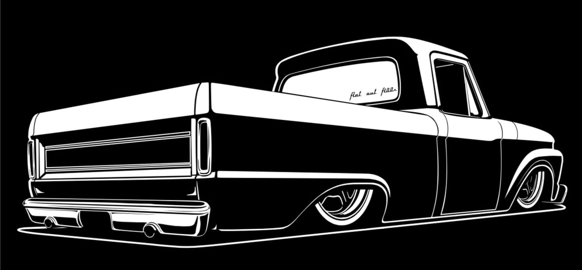 6166 F100 Pickup Flat Out F100s Sticker / Flat Out F100s