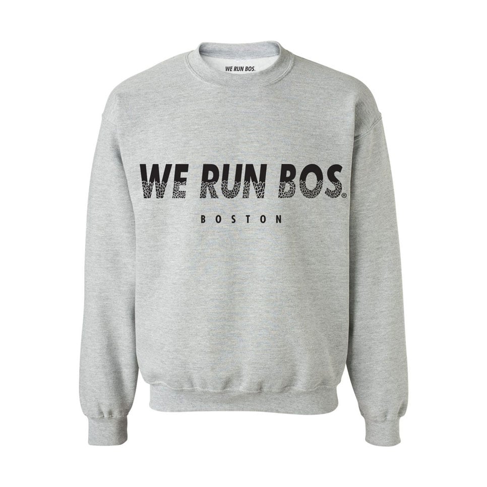 Image of WE RUN BOS Boston Grey Crewneck