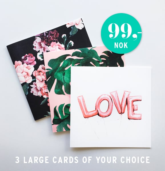 Image of 3 large cards of your choice