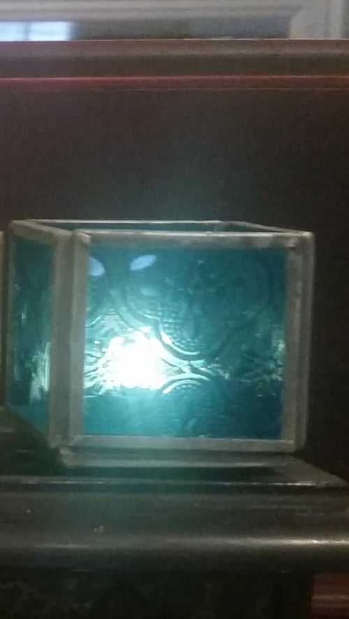 Image of Small Candle Holder - colored glass