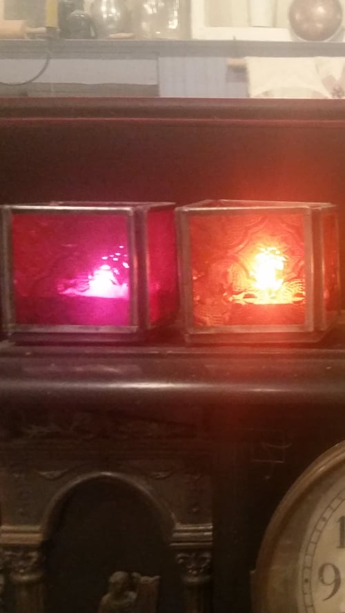 Image of Small Candle Holder Set(5)-colored glass