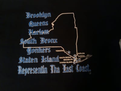 Image of East Coast T-Shirts (Back) also Includes (Front)