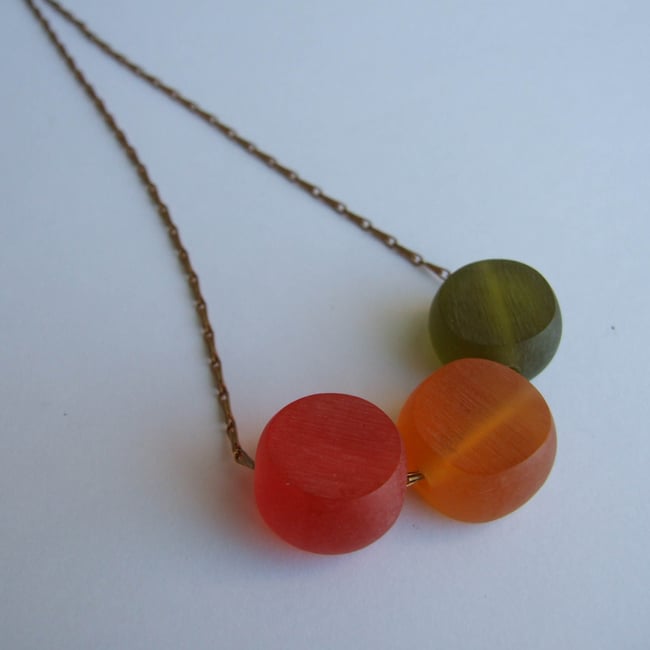 JuJube Necklace - Red/Orange