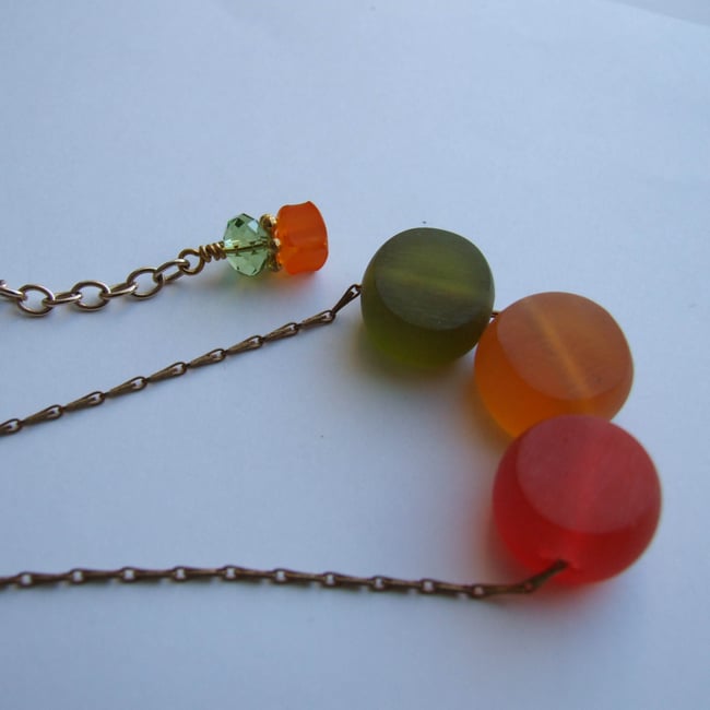 JuJube Necklace - Red/Orange