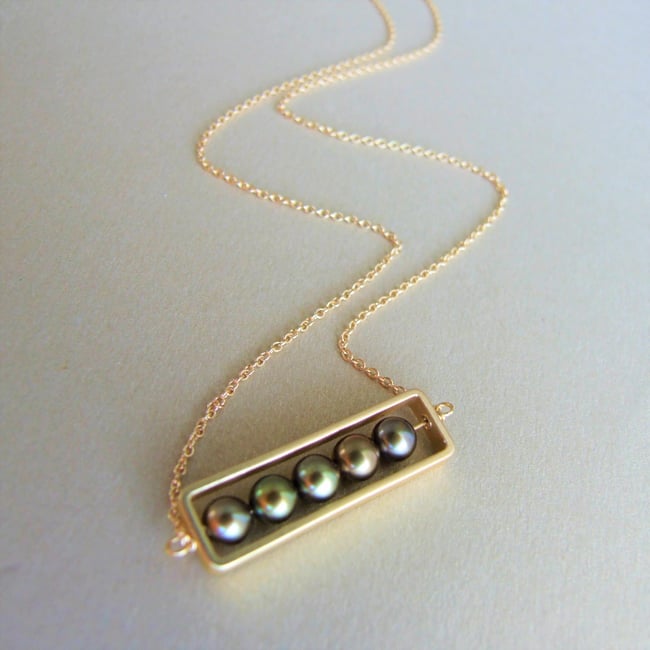 Golden Olivine Abacus Necklace