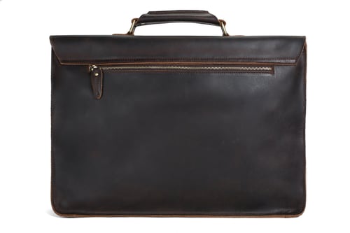 Image of 17'' Handmade Leather Laptop Bag, Man Leather Briefcase, Messenger Bag, Handbag 7205L