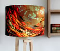 'Koi on Violet and Olive' Drum Lampshade by Lily Greenwood (30cm, Table Lamp or Ceiling)