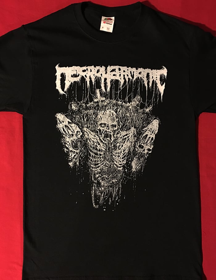 Image of Necroharmonic - Grave Ghoul - Black / White T shirt 
