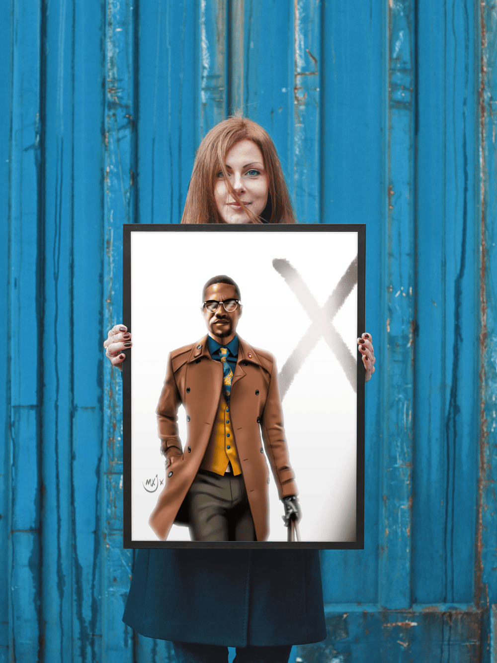 Image of Premium Luster Photo Paper Framed Malcolm X Poster
