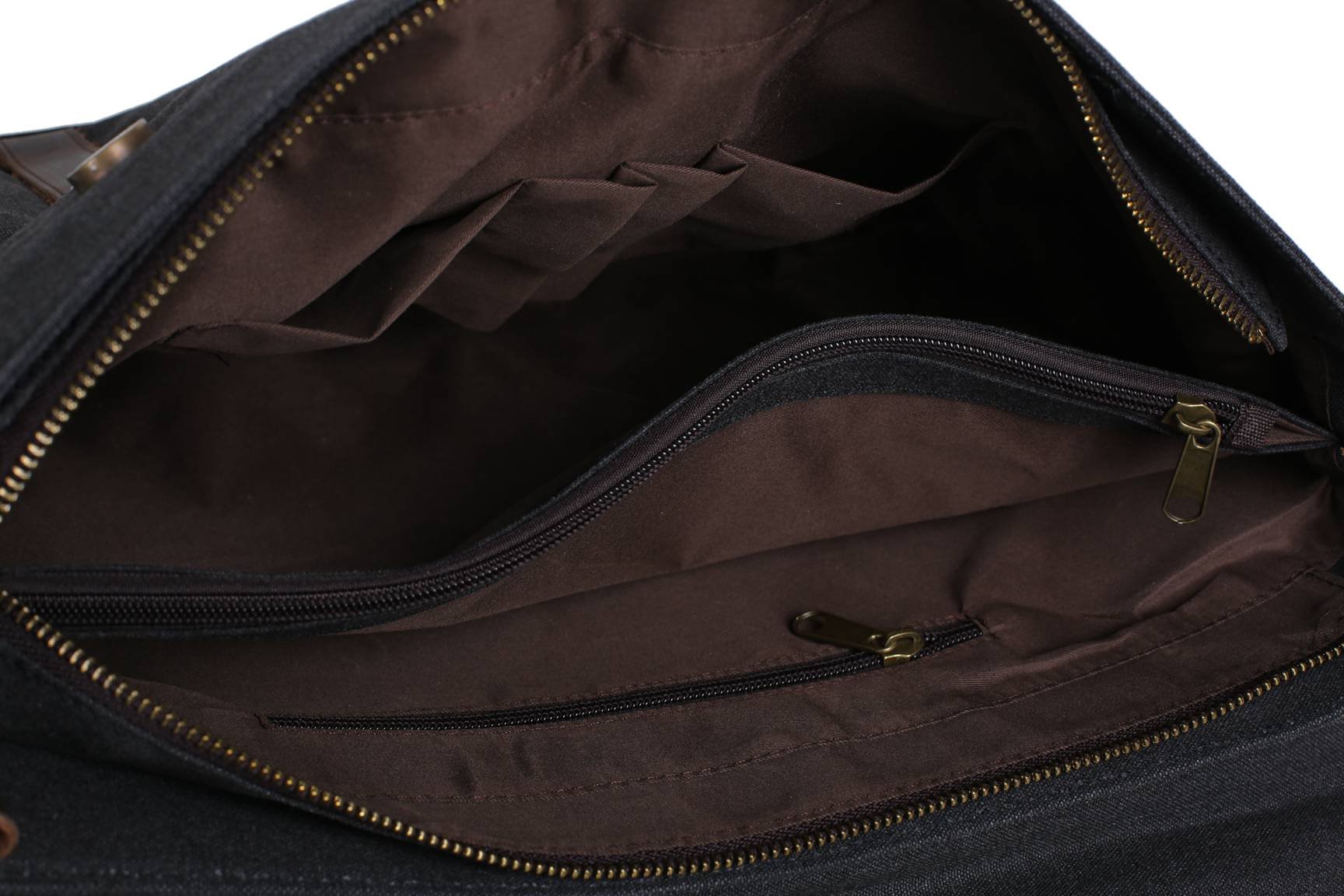 Canvas Leather Bag Briefcase Bag Messenger Bag Shoulder Bag Laptop Bag ...