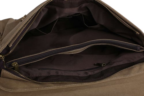 Image of Handmade Canvas Leather Bag Briefcase Messenger Bag Shoulder Bag Laptop Bag 1870