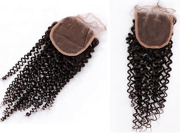 Image of Kinky Curly Brazilian Lace Closure (Free Part, Middle Part, Three Part)
