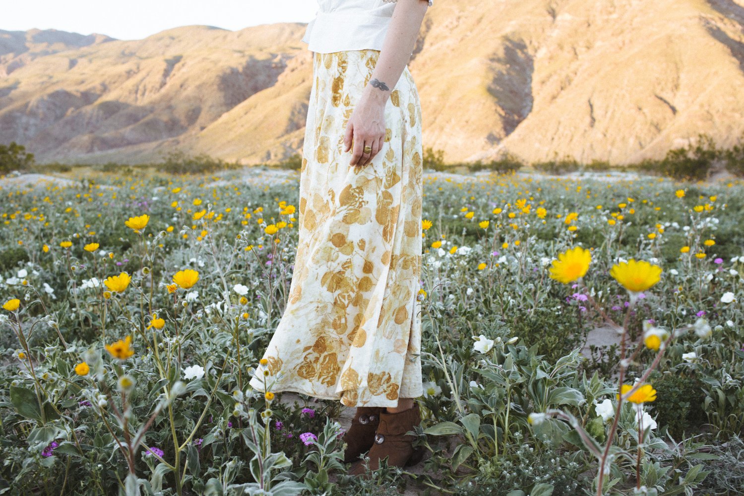 Image of Raw Silk Eucalyptus or Eco Dyed Wrap Skirt