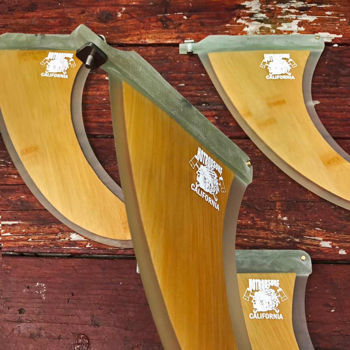 Wooden shop surf fins