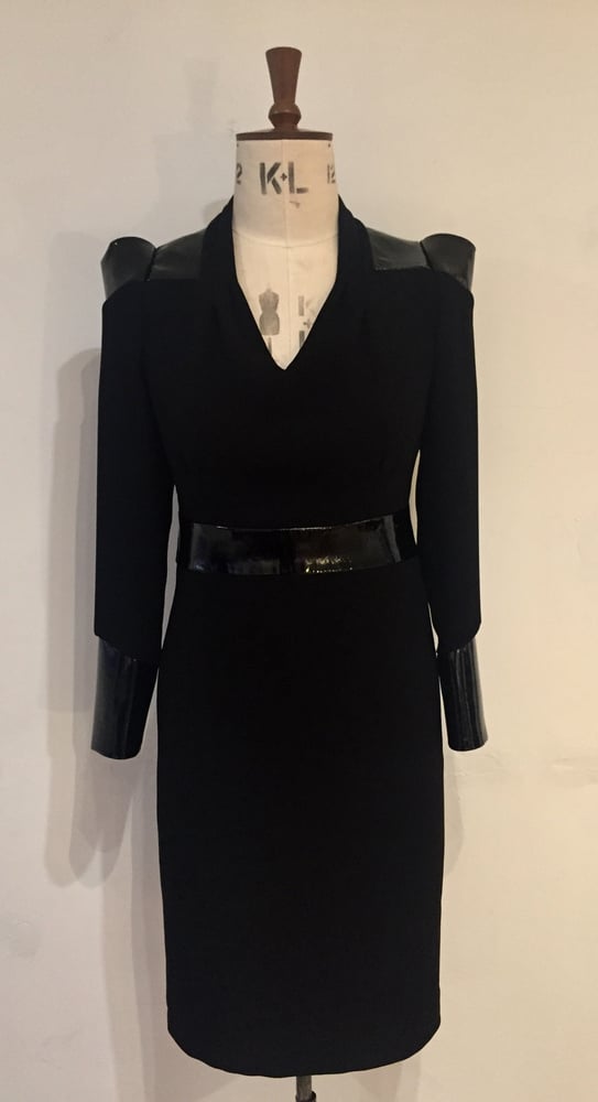 Image of Nexus leather and crepe dress