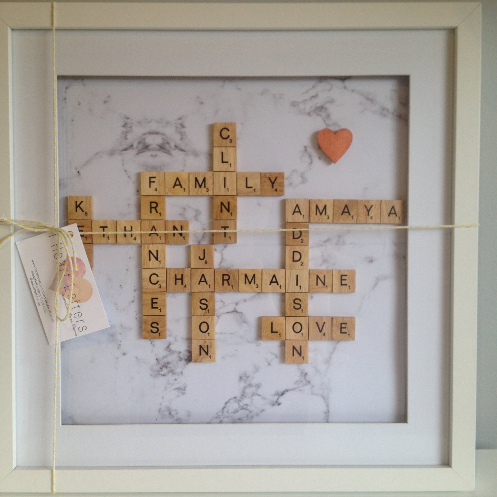 Scrabble Letter Sentiment Family Where Our Story Begins  Photo 6" x 4" Frame 