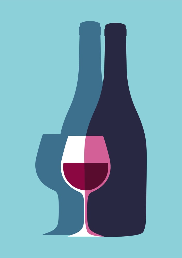 Image of Vino Wine Bottle Giclee Print