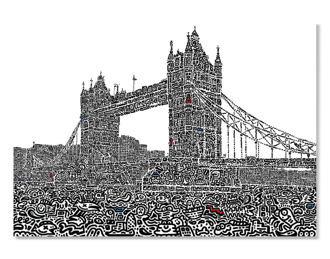 Image of Tower Bridge Doodled