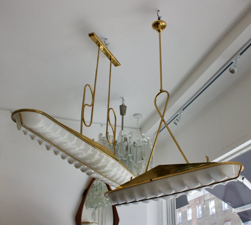 Image of Italian Pendant Lights with Moulded Acrylic Shades, 1960s