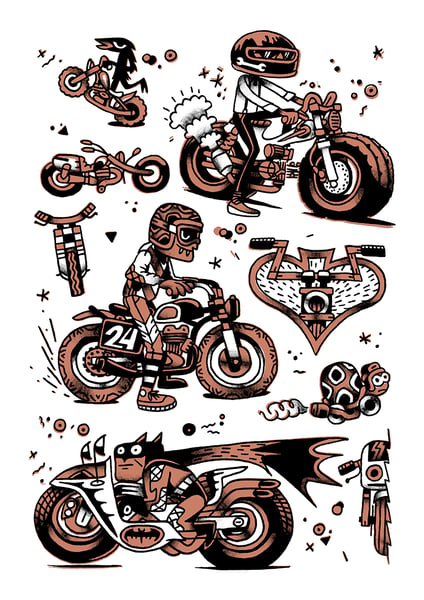 Image of Motorcyle Print