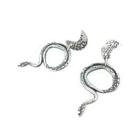 Image 1 of Serpent and crescent moon earrings