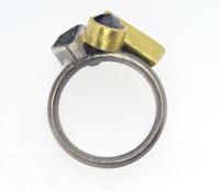 Image 5 of Ring, Sapphire and diamond set in palladium 500 and 18ct gold