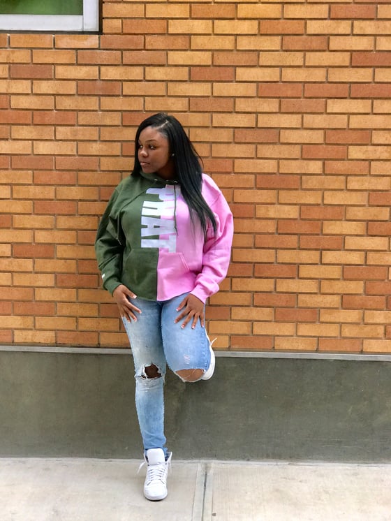 Image of Pink and green hoody