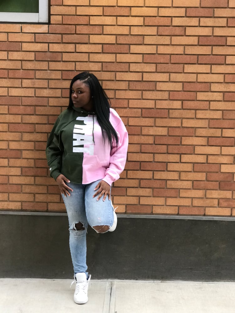 Image of Pink and green hoody