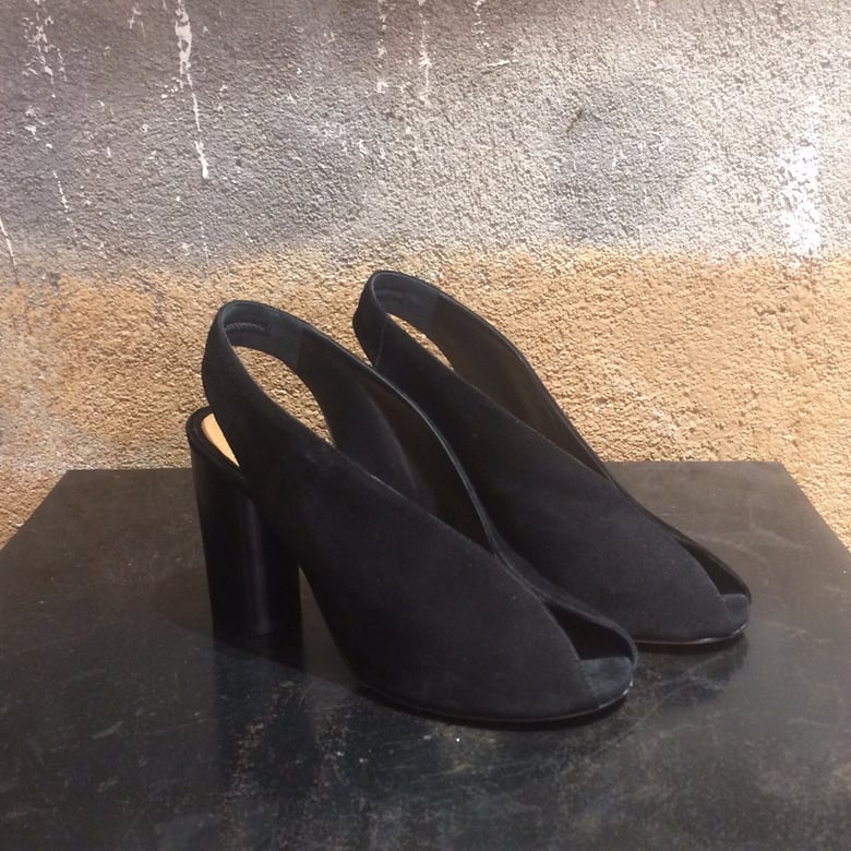 Image of ISABEL MARANT - Meirid black Escarpins à bouts ouverts en daim