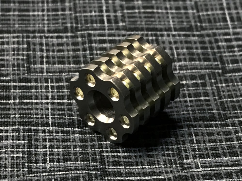 Image of Titanium fluted large paracord bead