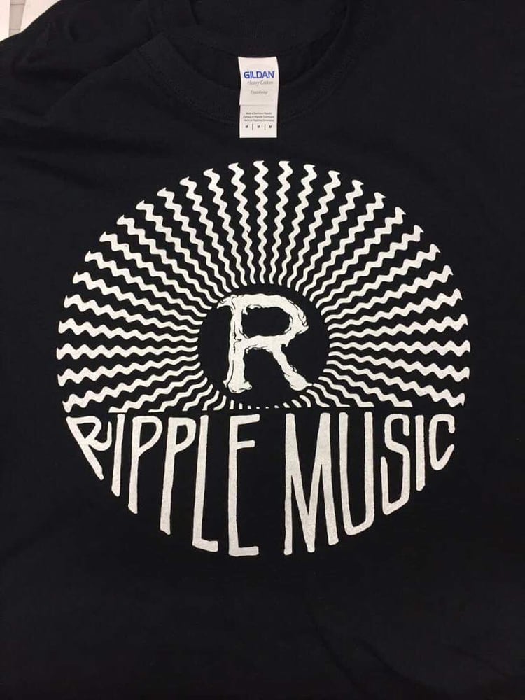 Image of Ripple Music "sound waves"  T-shirt (Black)