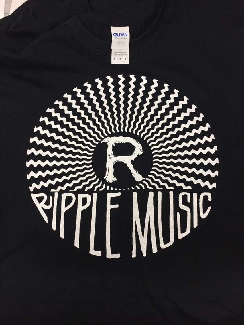 Image of Ripple Music "sound waves" T-shirt (Black)