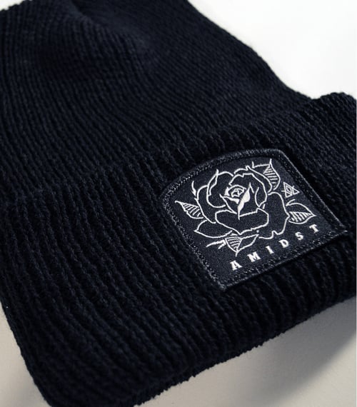 Image of Rose Patch Beanie : Black