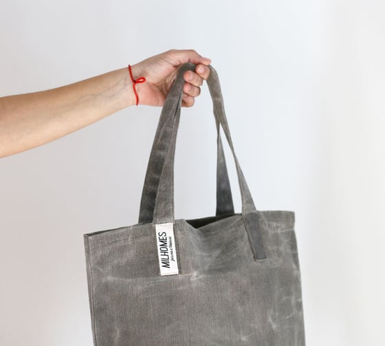 Image of MARKETBAG Grey - Waxed Canvas Reusable Shopping Bag