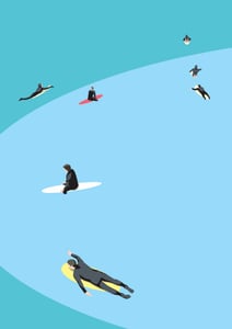 Image of Summer Surfers Giclee Print