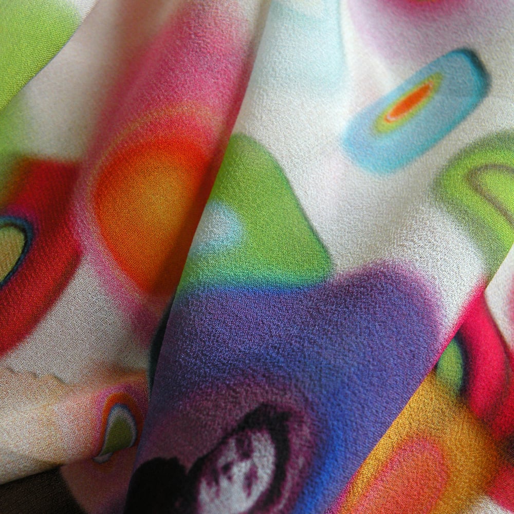 Image of Digitally printed silk scarf Gene 
