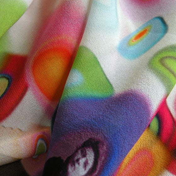 Image of Digitally printed silk scarf Gene 