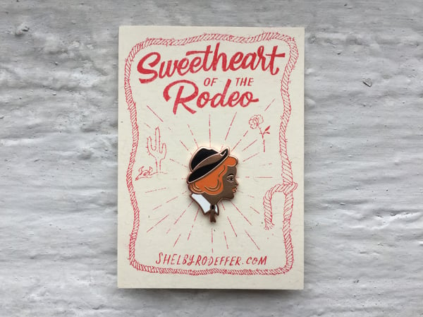 Image of Sweetheart of the Rodeo - copper cloisonné pin