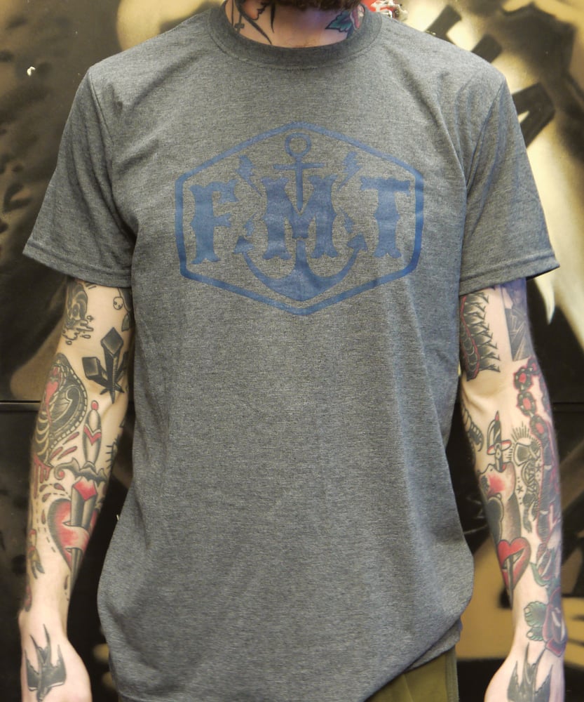 Image of FMT Logo T-Shirt Grey/Navy