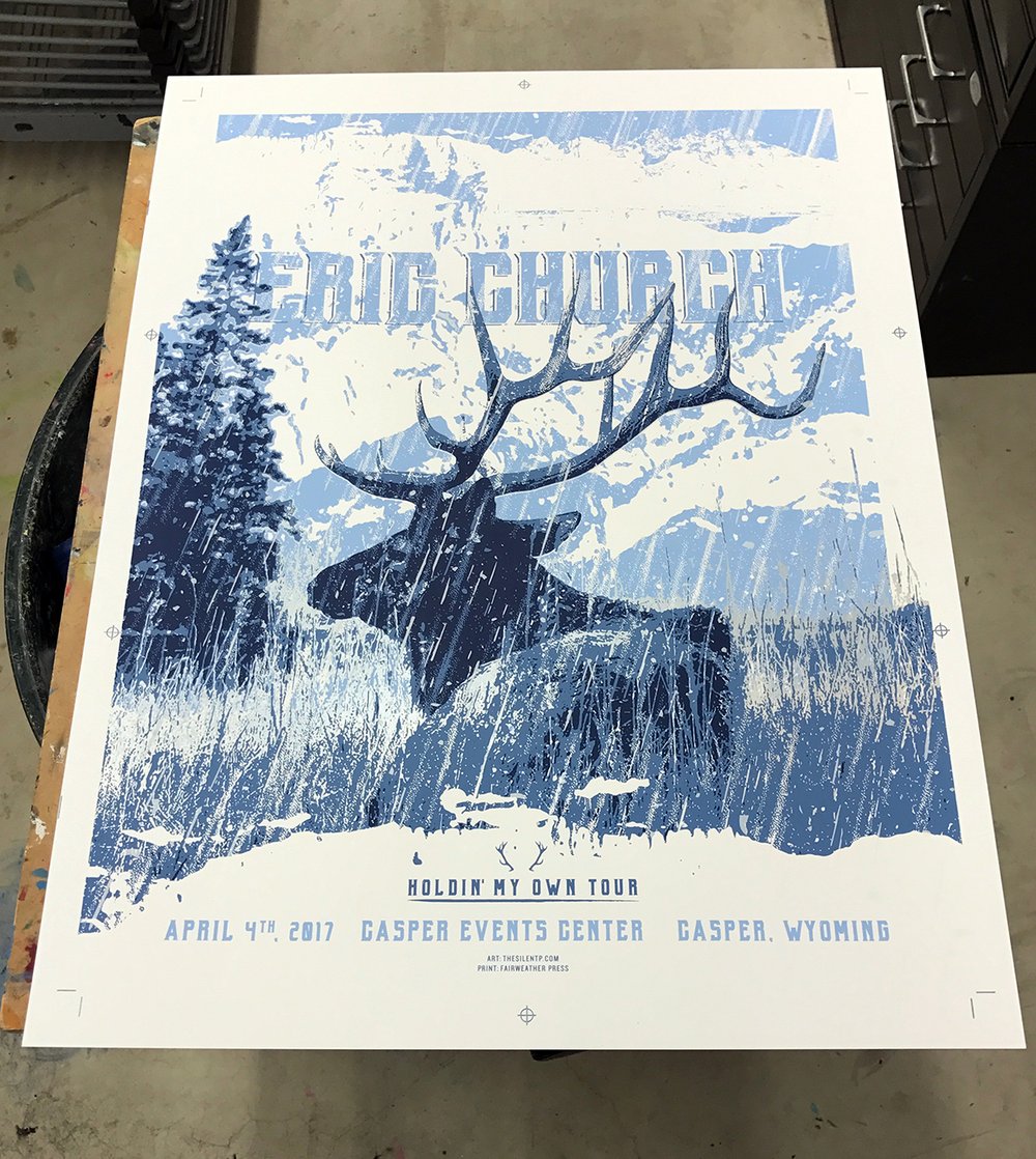 Eric Church "Elk in Snow" Poster