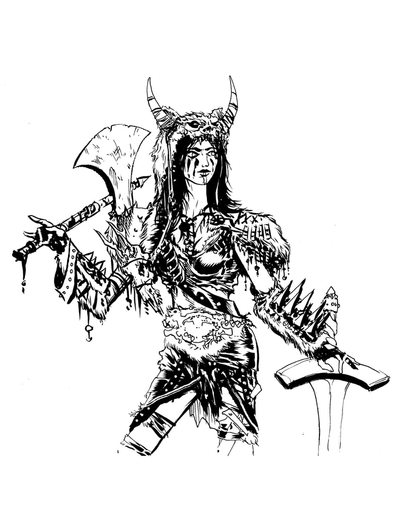 Image of Barbariana original inked piece 