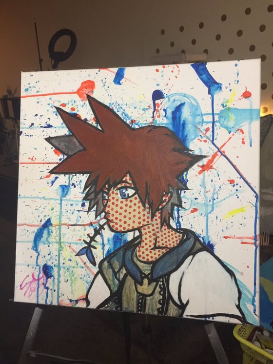 Image of Sora (Kingdom Hearts) Abstract 18x20 gallery canvas