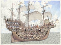 Image 1 of Sailing Ship "Phronesis" 17" x 22"