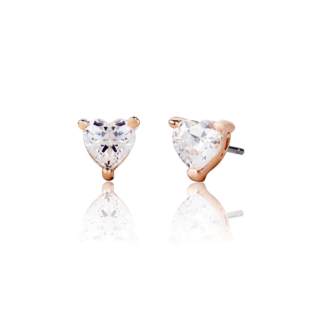 Image of Queen Jocelyn Mini Heart Earrings Rose Gold