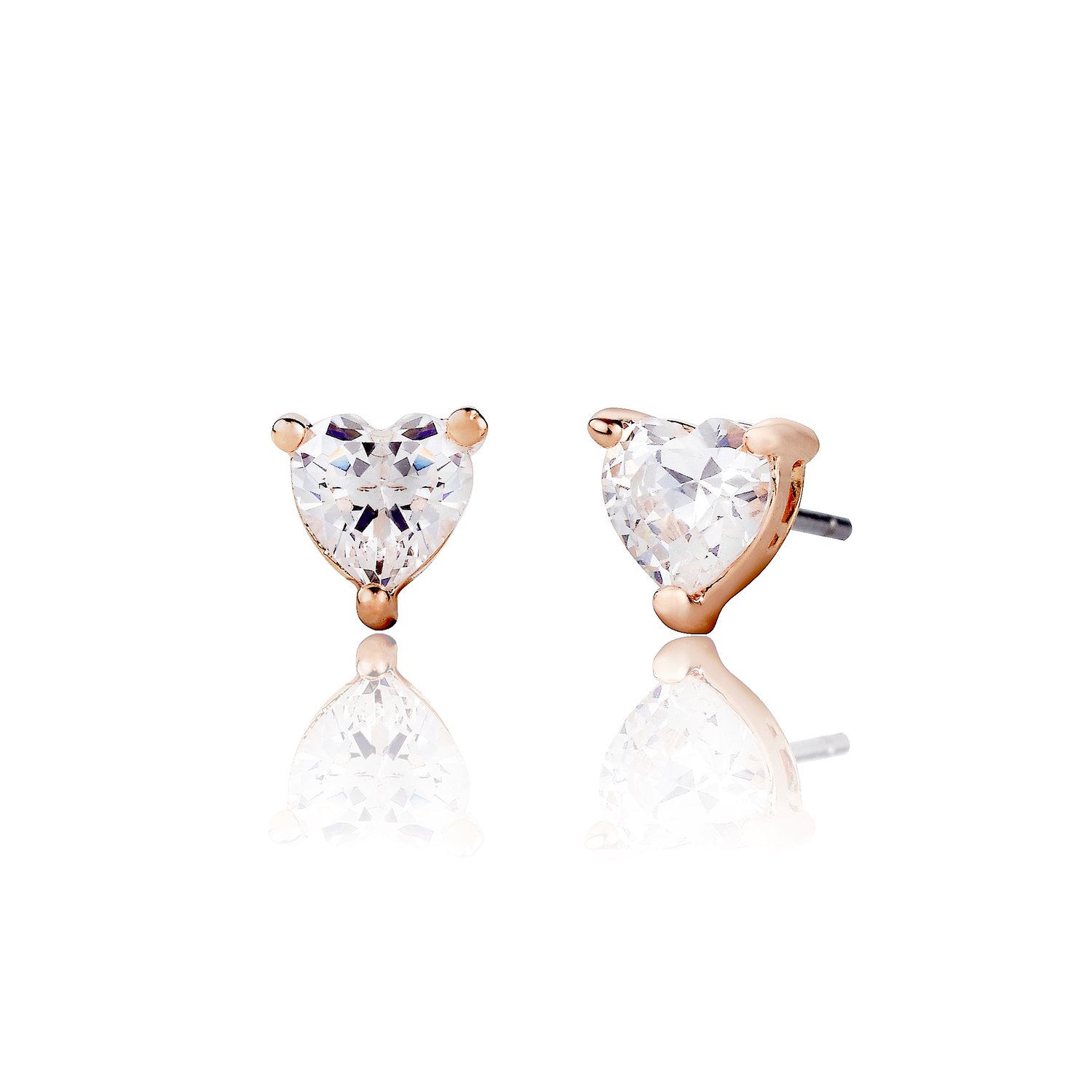 Image of Queen Jocelyn Mini Heart Earrings Rose Gold