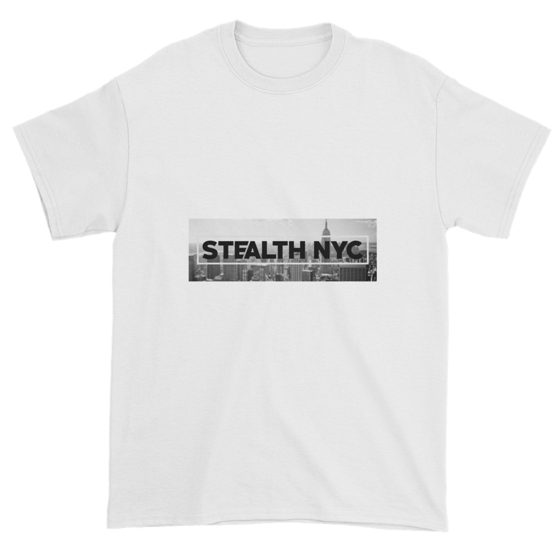 Image of STEALTH NYC LOGO CITY ON TOP T-SHIRT (BLACK&WHITE)
