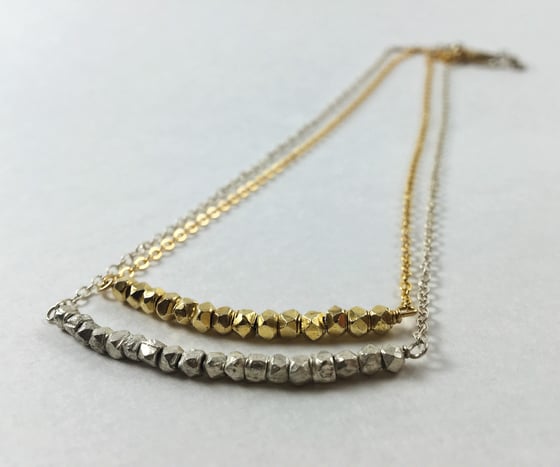 Image of Gold and Silver Nugget Necklaces