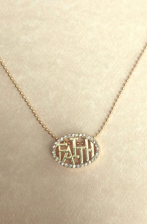 Image of Oval Faith Necklace Set