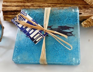 Image of Turquoise Bubble Fish Coasters 2pk